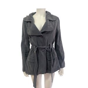 Nicola Bertti Grey Belted Trench Neck Jacket Size L